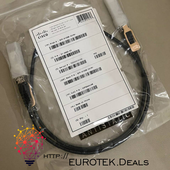 Cisco SFP-H10GB-CU1M 1M 10G SFP+ DAC | 10Gb Twinax Direct Attach Cable